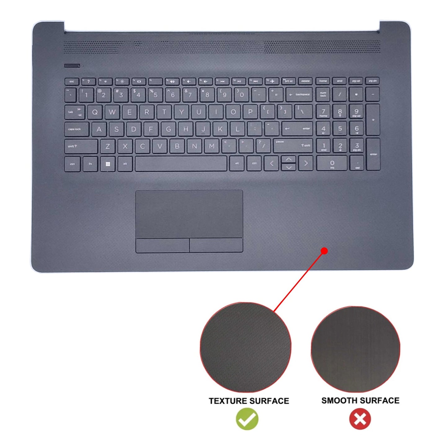 Replacement For HP 17-BY 17-CA Palmrest Touchpad Cover Keyboard US Black L48409-031