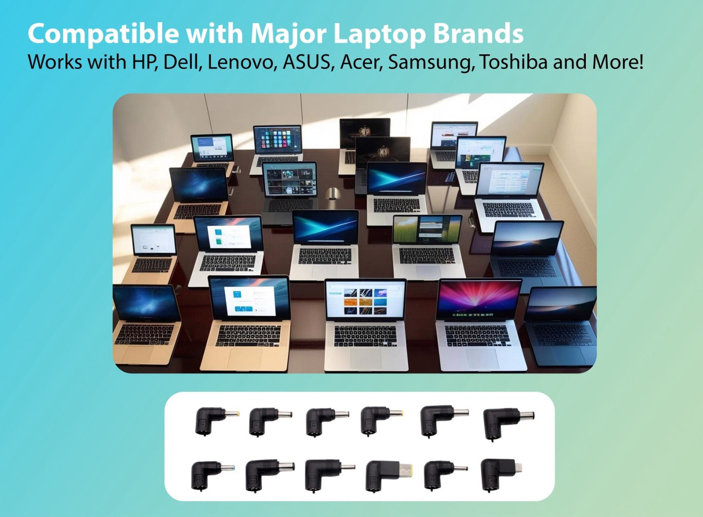 AJP 90 Watt Universal Laptop Adapter with 12 Interchangeable Connector pins