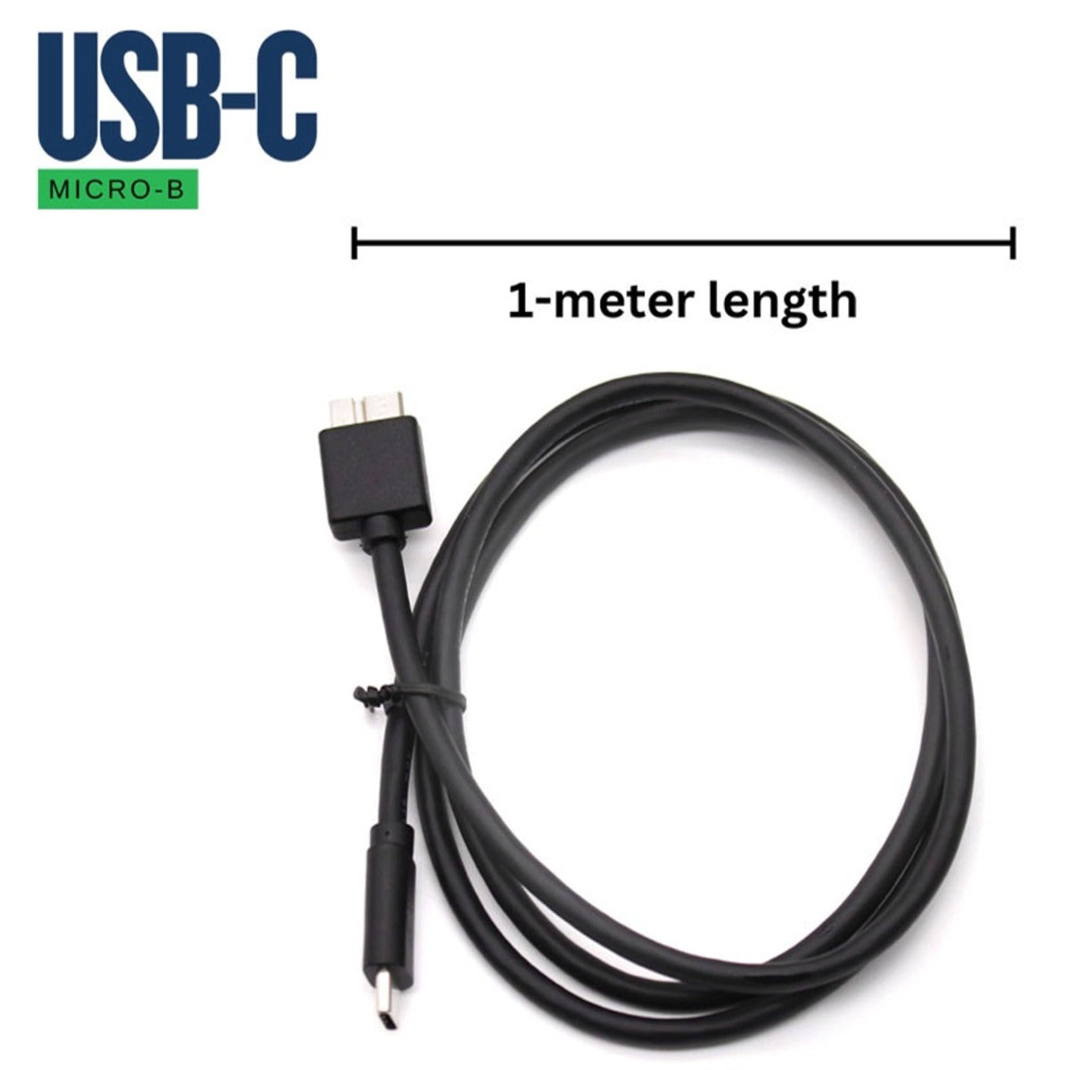 5 Gbps 1 Meter Micro B to USB C Hard Drive Cables, USB C to Micro B, External Hard Drive Replacement Cable Black