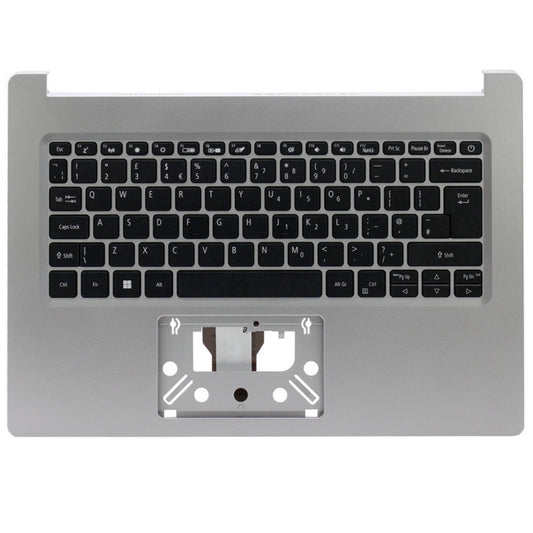 For Acer Aspire 1 A114-33 UK Non-Backlit Layout PalmrestCover Replacement Keyboard Silver