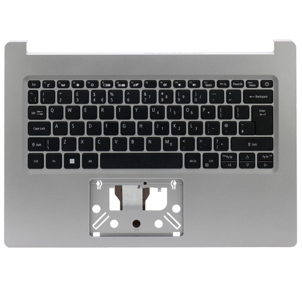For Acer Aspire 3 A314-35-C5A4 UK Non-Backlit Layout PalmrestCover Replacement Keyboard Silver