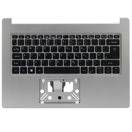 For Acer Aspire 3 A314-35-C9HL UK Non-Backlit Layout PalmrestCover Replacement Keyboard Silver