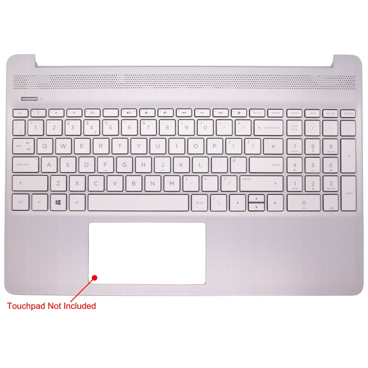 Genuine HP 15S-FQ 15S-EQ Laptop Palmrest Silver With UK Non-Backlit Keyboard-L63578-031 Without Fingerprint