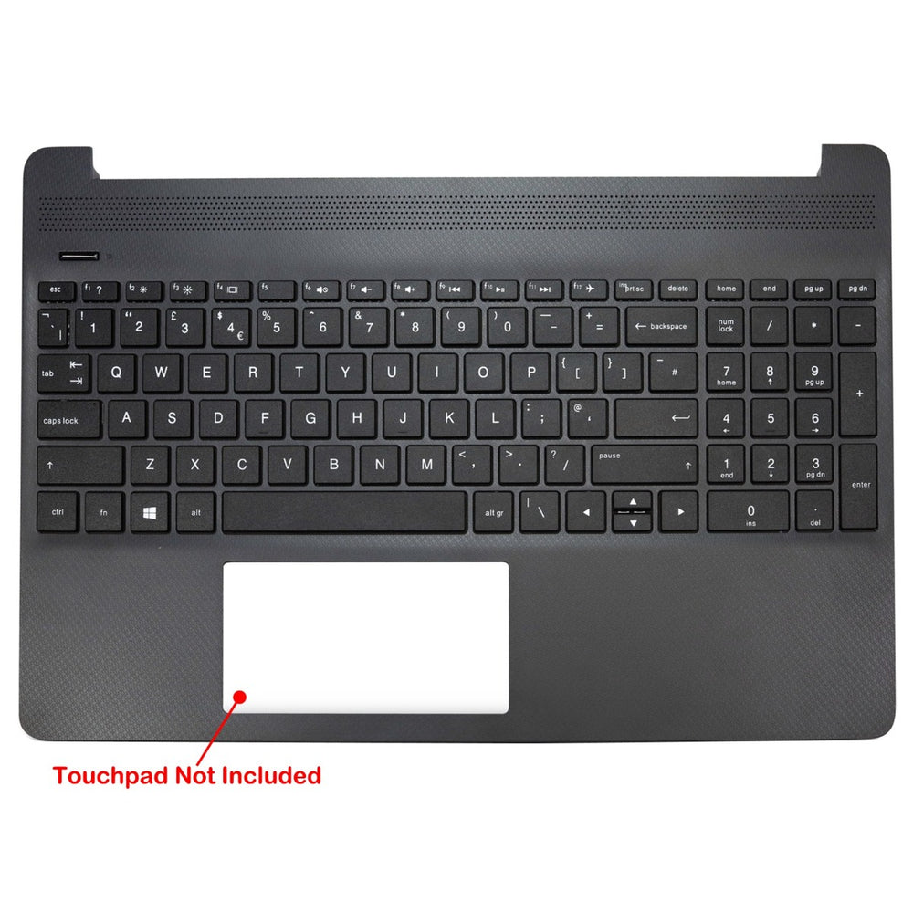 HP 15S-FQ1013NA Series UK Palmrest Non-Backlit Without Fingerprint Laptop Replacement Keyboard