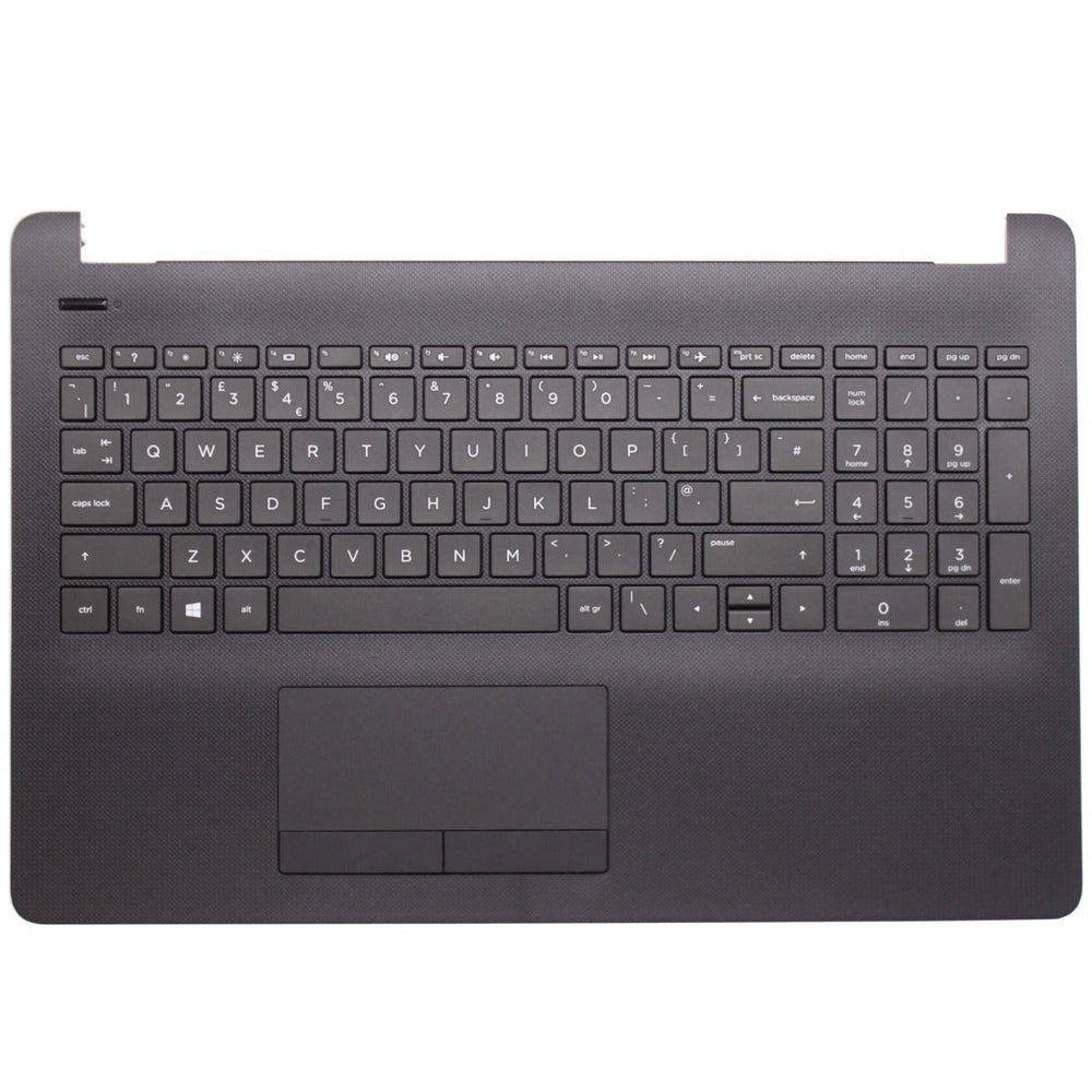 New Replacement For HP 15-BS 15-BR 15-BW 250 255 G6 Black UK Black Keyboard Palmrest With Touchpad Compatible With HP TPN-C130