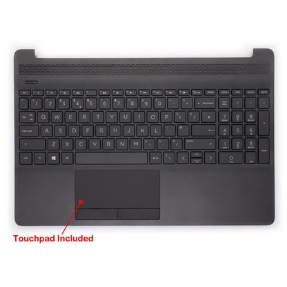 For HP 15-DW Series Black Palmrest Top Case UK Replacement Keyboard With TrackPad