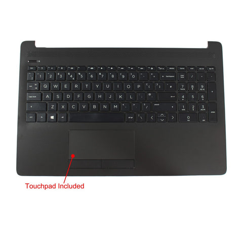 HP 15-DA0000UA UK Layout Black Non-Backlit Keyboard Palmrest Cover + TouchPad