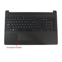 HP 15-DA0000UA UK Layout Black Non-Backlit Keyboard Palmrest Cover + TouchPad