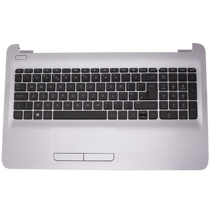 Replacement For HP 15-AC 15-AF 15-AY 250 G4 255 G4 256 G4 Silver Palmrest Top Case UK Non-Backlit Keyboard With Touchpad 813976-031 Compatible With HP 15-AC172TU