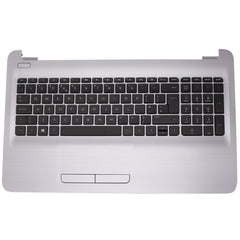 Replacement For HP 15-AC 15-AF 15-AY 250 G4 255 G4 256 G4 Silver Palmrest Top Case UK Non-Backlit Keyboard With Touchpad 813976-031