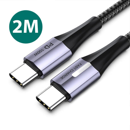 New Replacement For 2 M USB-C to USB-C Fast Charging Data Cable Black