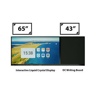 65“ Interactive Liquid Crystal Display + 43“ OC Writing Board | for Classroom and Business, Remote Meeting, Interactive Screen, Smart Whiteboard, Office or School