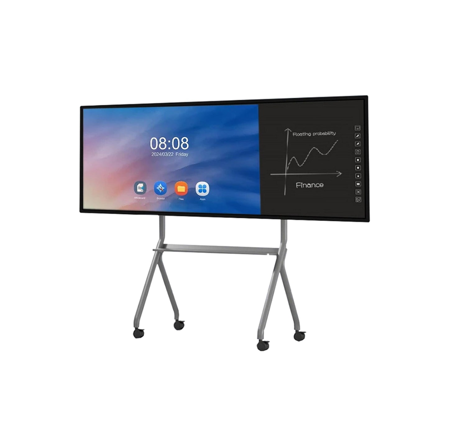 75” Interactive Liquid Crystal Display + 60" OC Sub Writing Board | for Classroom and Business, Remote Meeting, Interactive Screen, Smart Whiteboard, Office or School