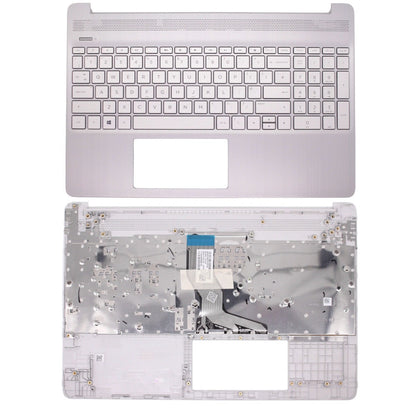 HP 15S-EQ2212AU UK Layout Non-Backlit Palmrest Silver Wihtout Fingerprint Replacement Keyboard