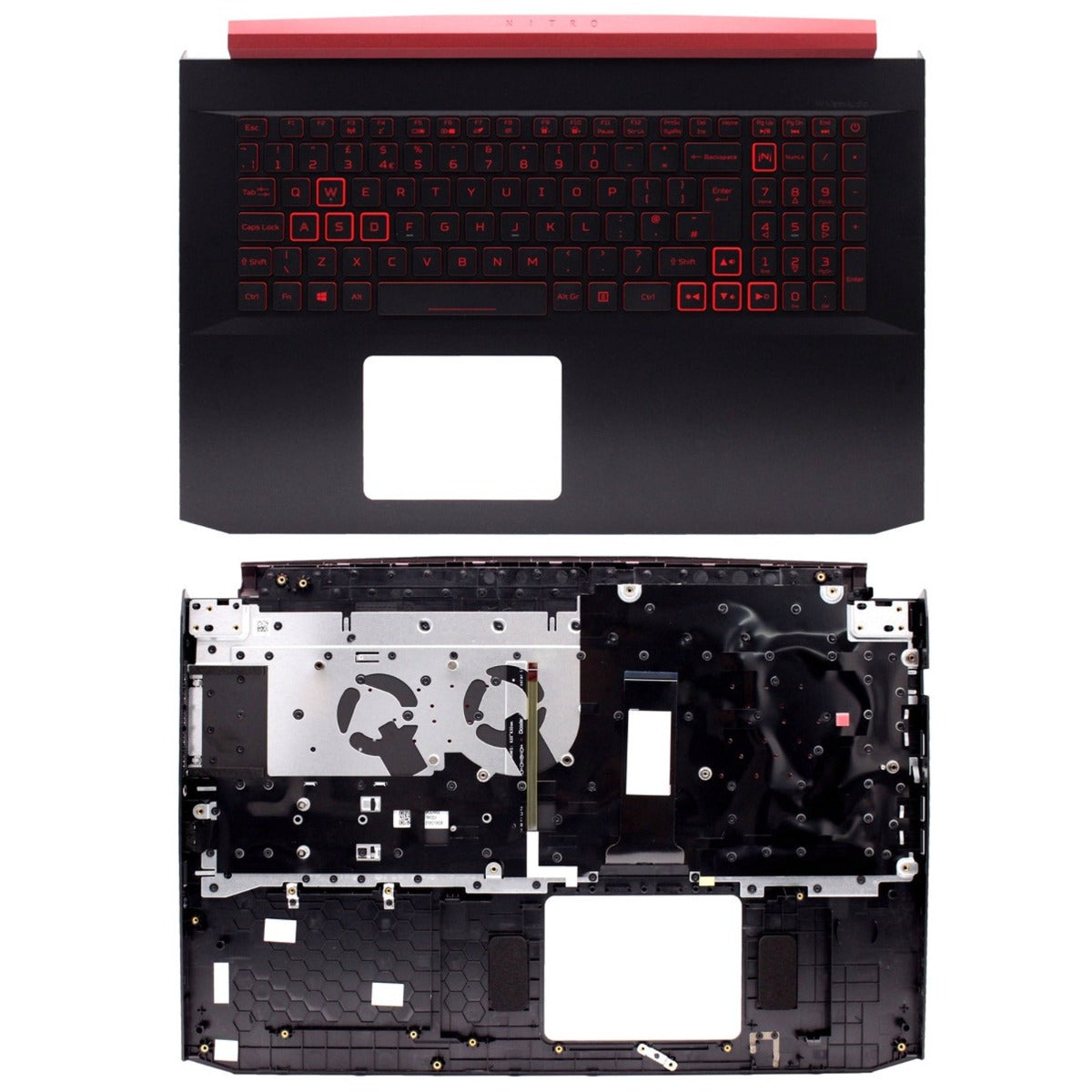 Acer Aspire Nitro AN517-51 Palmrest Cover Keyboard UK Black Non-backlit 6B.Q5EN2.011