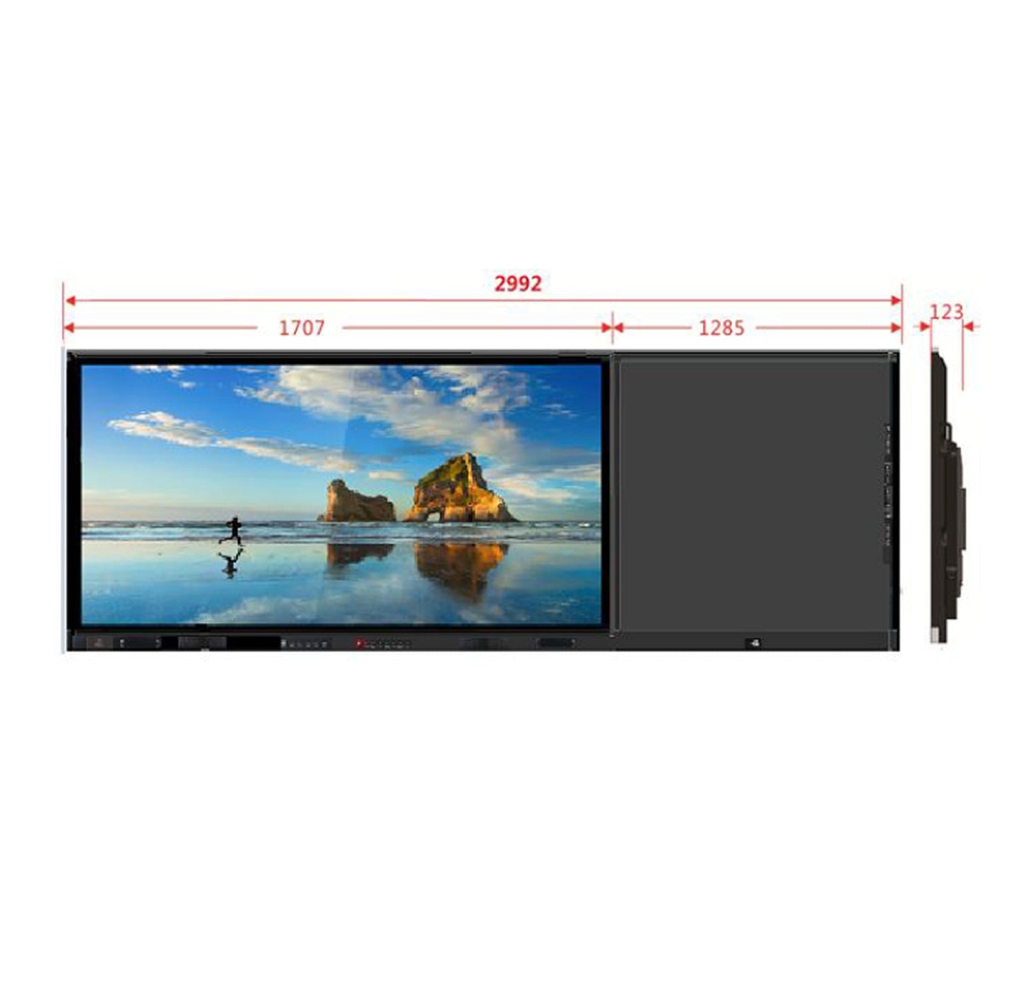 75” Interactive Liquid Crystal Display + 60" OC Sub Writing Board | for Classroom and Business, Remote Meeting, Interactive Screen, Smart Whiteboard, Office or School