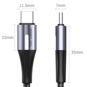 New Replacement For 2 M USB-C to USB-C Fast Charging Data Cable Black