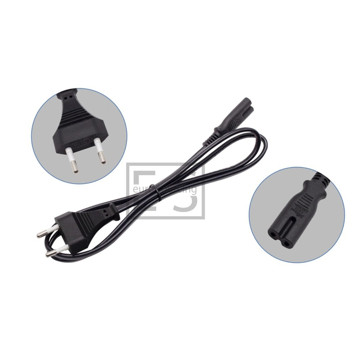 1 Meter 2Pin EU plug Cable