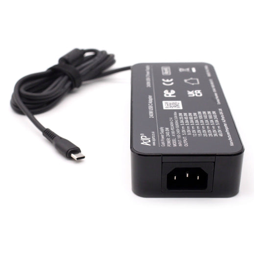 AJP 240W (48V 5A) USB-C GaN Power Supply Replacement Laptop AC Adapter Charger with Kettle Lead Cable