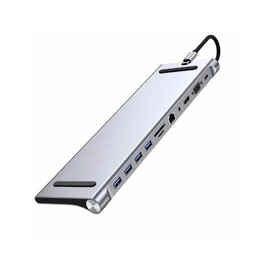 11-in-1 USB C Docking Station - 4K HDMI, VGA, 87W PD Charger, USB 3.0, Dual SD Reader & Ethernet Hub