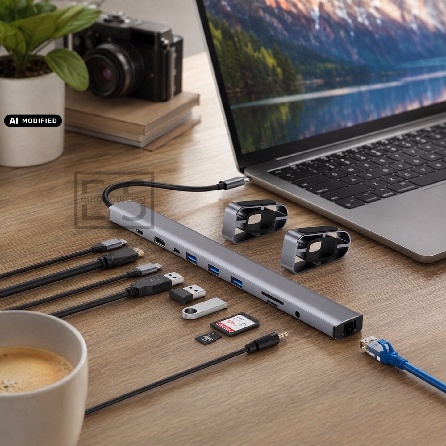 10-in-1 USB-C Docking Station & Laptop Stand Riser | 4K@60Hz HDMI, 100W PD Charging, Ethernet, 3x USB 3.0