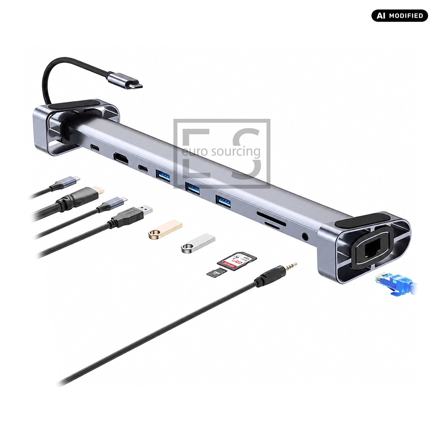 10-in-1 USB-C Docking Station & Laptop Stand Riser | 4K@60Hz HDMI, 100W PD Charging, Ethernet, 3x USB 3.0