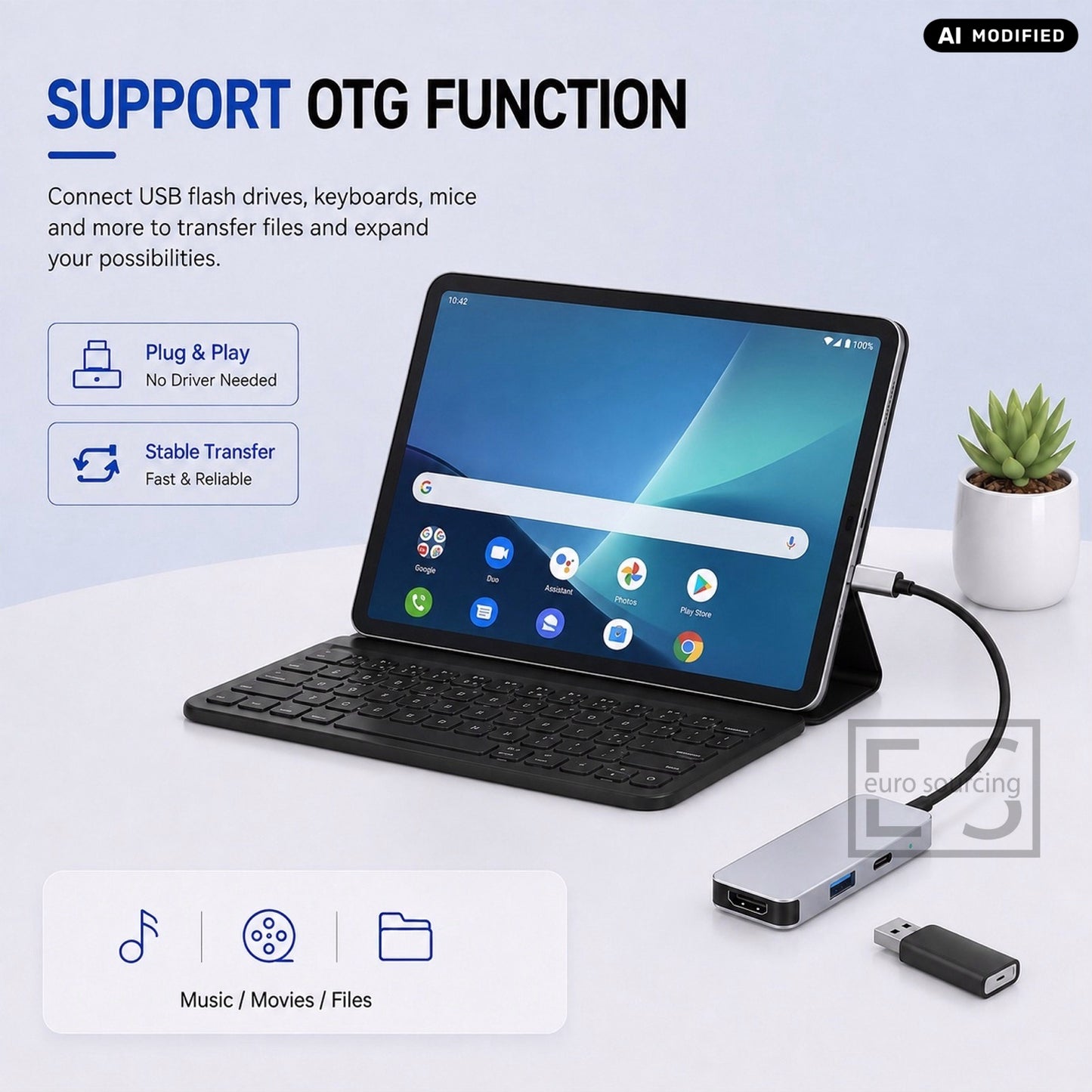 AJP 3-in-1 USB-C Multifunction Hub Adapter – 4K HDTV, USB 3.0 5Gbps & 87W PD Charging