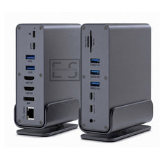 AJP 15-in-1 USB-C Docking Station 100W PD, Dual HDTV 4K@60Hz, DisplayPort, 10Gbps USB, Gigabit Ethernet, SD/TF & Audio