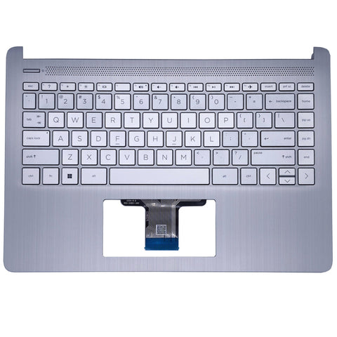 Replacement For HP 14S-DQ 14S-FQ SERIES P/N L88200-031 Laptop Palmrest US Layout Keyboard Silver