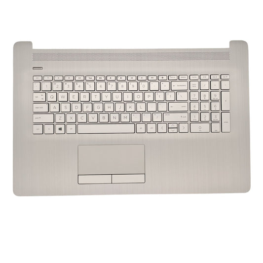 New Genuine For HP 17-BY Laptop US English Silver Backlit Palmrest Keyboard With TouchPad