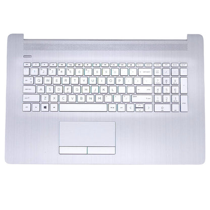 New Genuine For HP 17-BY Laptop US English Silver Palmrest Keyboard With TouchPad