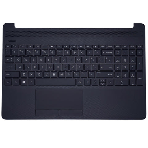 HP 15-DW Series Palmrest Cover US Layout Non-Backlit Keyboard with TouchPad Black P/N L97982-031, L94460-031