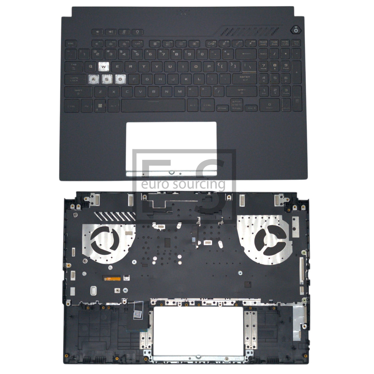 Asus Tuf A15 FA507 US Layout Backlit Replacement Laptop Palmrest with Keyboard Black