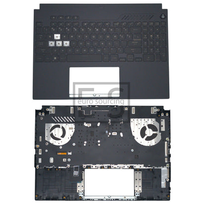 Asus Tuf A15 FA507 US Layout Backlit Replacement Laptop Palmrest with Keyboard Black