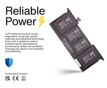 Brand AJP MacBook A1406, A1406-68-2S2P 7.3V 5200mAh 38Wh 4-Cell Li-ion Replacement Laptop Battery Black