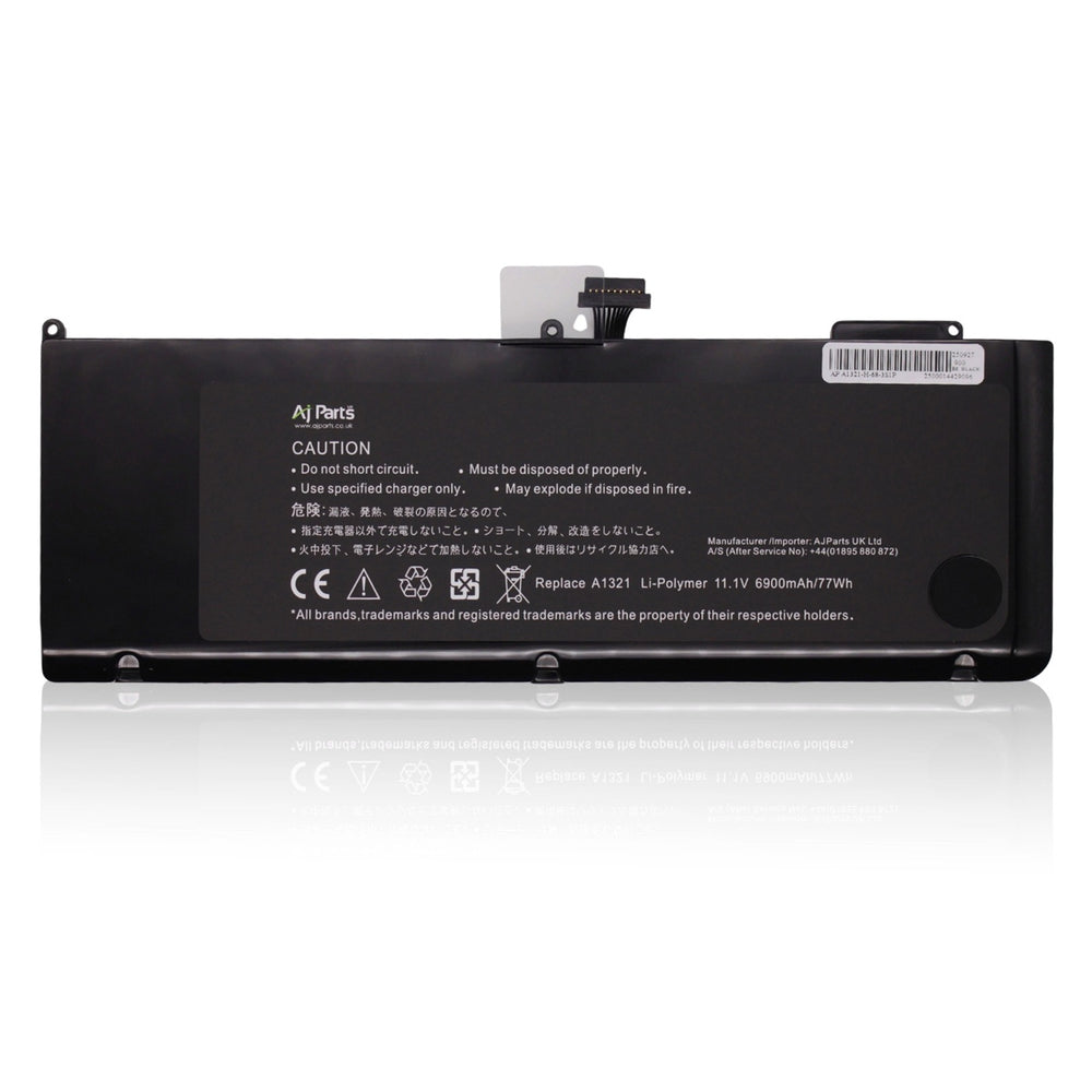AJP Replacement Laptop Battery for MacBook A1321 (AP A1321-H-68-3S1P) 11.1V 6900mAh / 77Wh 3-Cell High-Capacity Li-ion