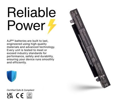 AJP High-Capacity Li-ion Battery for ASUS X550 / X550-4-4S1P 14.4V 2200mAh, 32Wh 4-Cell Replacement Laptop Battery