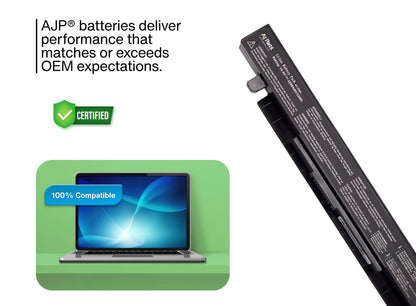 AJP High-Capacity Li-ion Battery for ASUS X550 / X550-4-4S1P 14.4V 2200mAh, 32Wh 4-Cell Replacement Laptop Battery