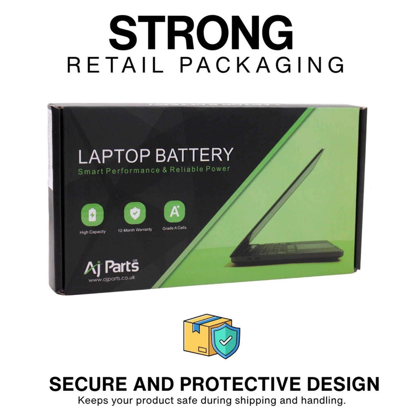 Replacement Dell Latitude F3YGT, F3YGT-S-2S2P 4-Cell 7.6V 8200mAh 62Wh High Capacity AJP Laptop Battery
