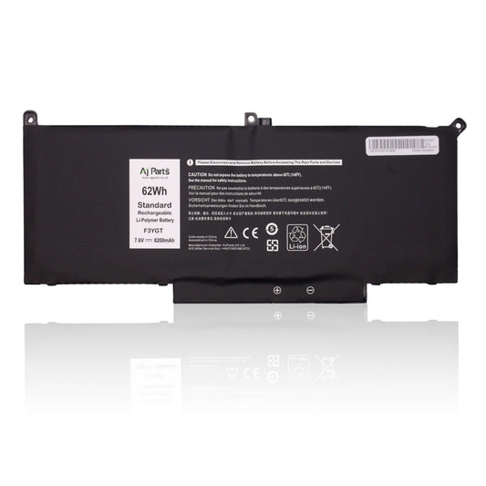 Replacement Dell Latitude F3YGT, F3YGT-S-2S2P 4-Cell 7.6V 8200mAh 62Wh High Capacity AJP Laptop Battery