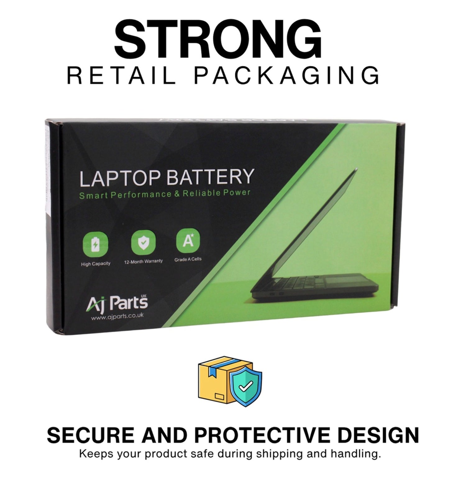 Replacement AJP Laptop Battery for Dell GJKNX / GJKNX-H-37-2S2P Li-ion 4-Cell 7.6V 62Wh 8200mAh Black