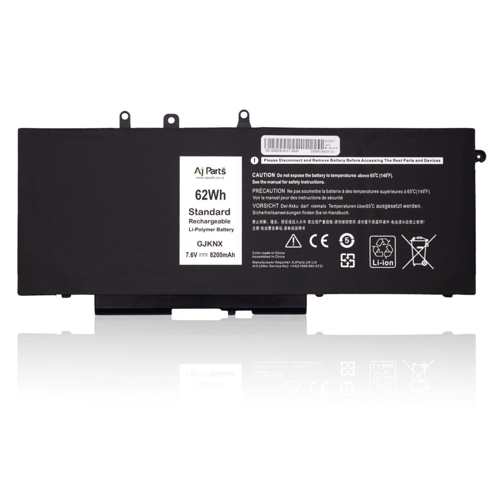 Replacement AJP Laptop Battery for Dell GJKNX / GJKNX-H-37-2S2P Li-ion 4-Cell 7.6V 62Wh 8200mAh Black