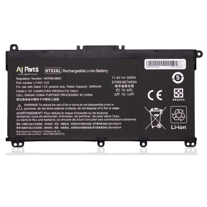 Replacement HP HT03 / HT03-3S1P 3-Cell 11.4V 3400mAh (39Wh) AJP Laptop Battery