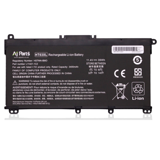 Replacement HP HT03 / HT03-3S1P 3-Cell 11.4V 3400mAh (39Wh) AJP Laptop Battery