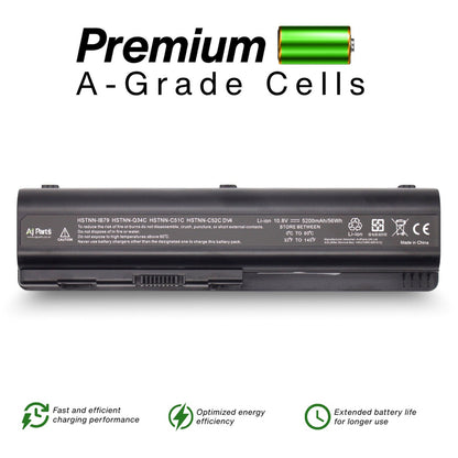 Replacement HP DV4 / DV4-4-3S2P 10.8V 5200mAh (56Wh) 6-Cell Li-ion AJP Laptop Battery Black