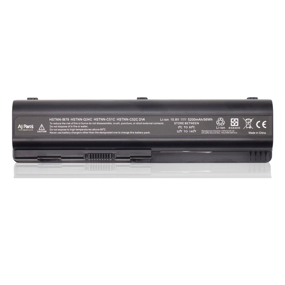 Replacement HP DV4 / DV4-4-3S2P 10.8V 5200mAh (56Wh) 6-Cell Li-ion AJP Laptop Battery Black