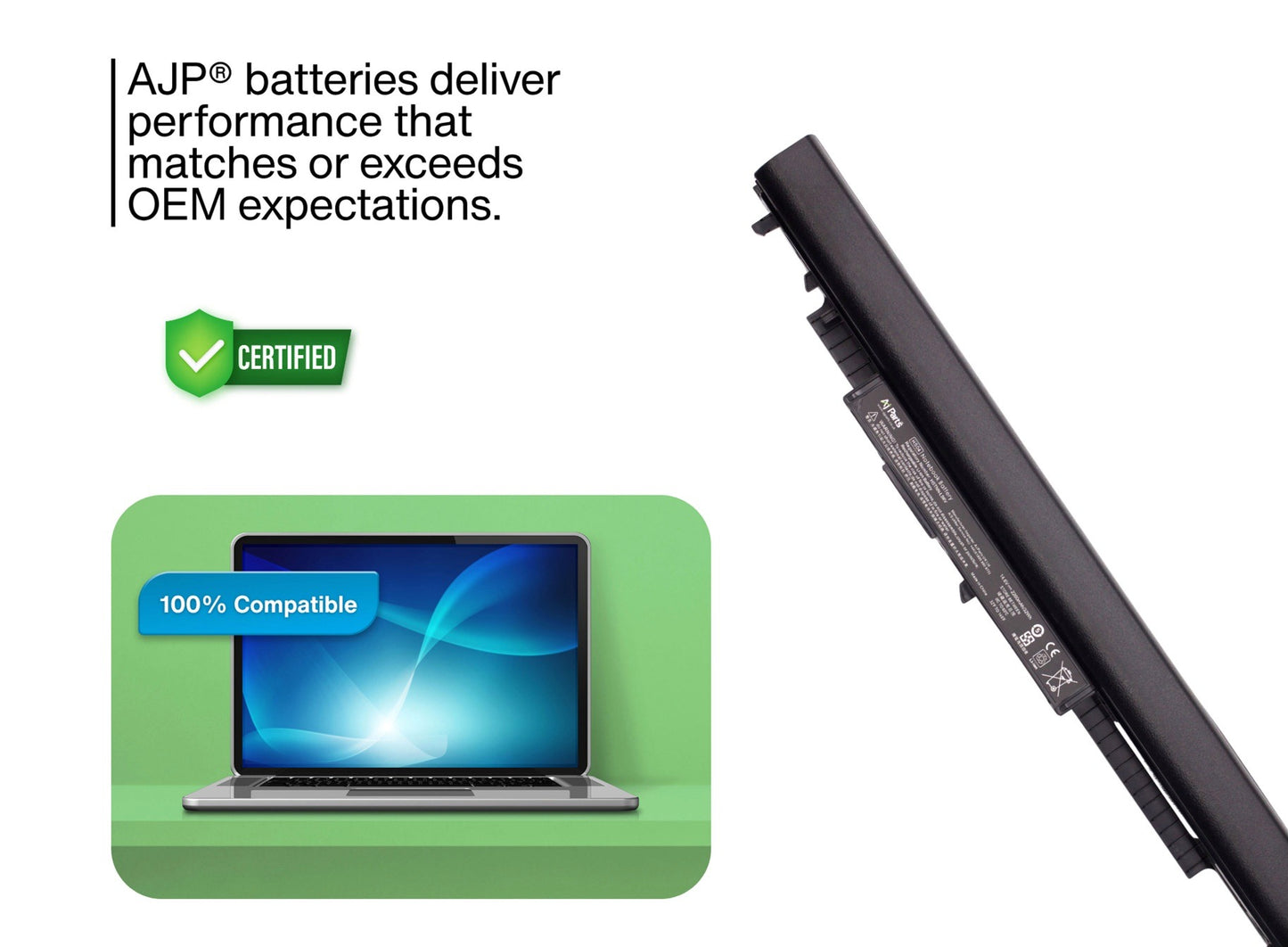 AJP HP HS04 / HS04-4-4S1P 4-Cell 14.6V 2200mAh (32Wh) Li-ion Replacement Laptop Battery Black