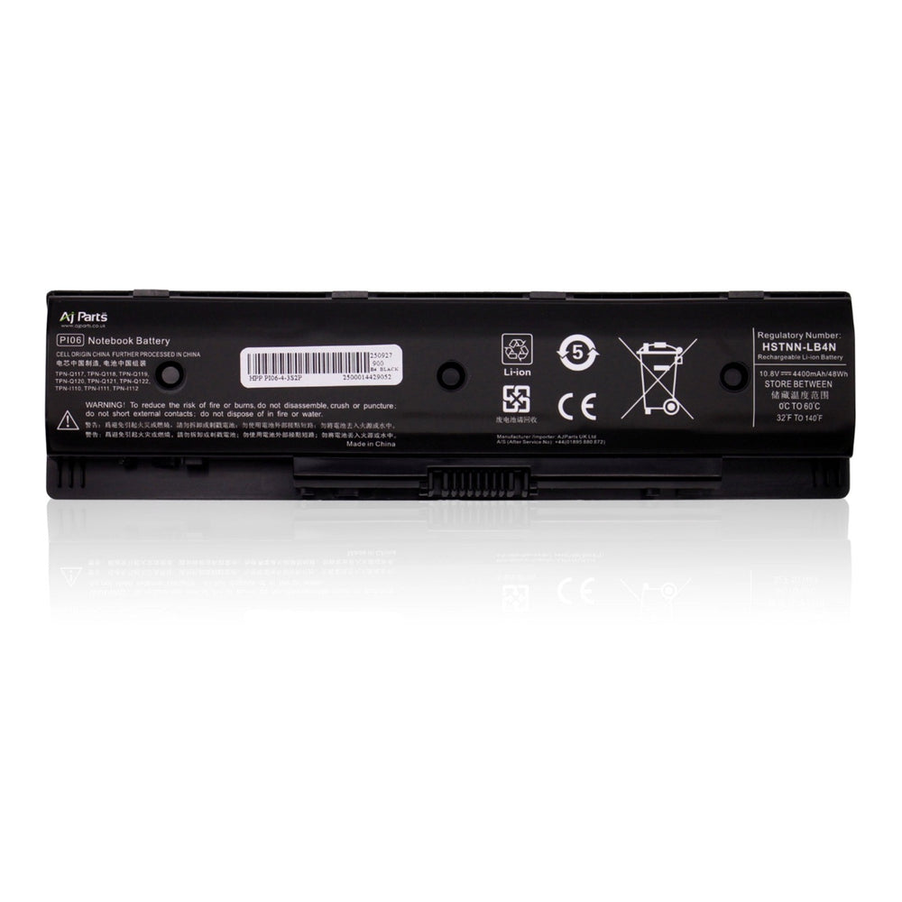 Compatible HP PI06, PI06-4-3S2P 6-Cell 10.8V 4400mAh 48Wh Li-ion AJP Laptop Battery