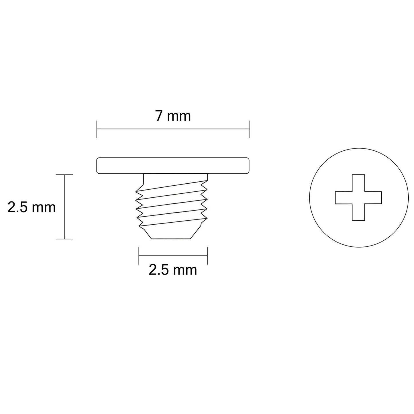 Laptop Hinge Screws 7mm Flat Round Head, 2.5mm Diameter 2.5mm Length (2.5mm 2.5mm 7mm), Replacement Set, 4-Pack