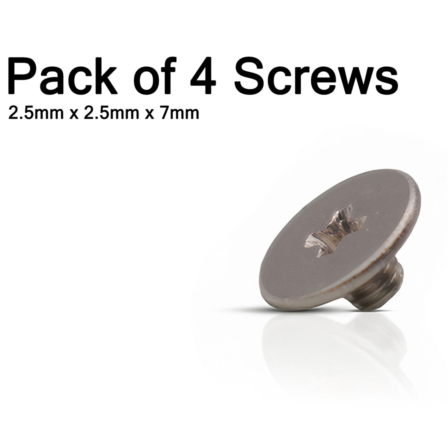 Laptop Hinge Screws 7mm Flat Round Head, 2.5mm Diameter 2.5mm Length (2.5mm 2.5mm 7mm), Replacement Set, 4-Pack